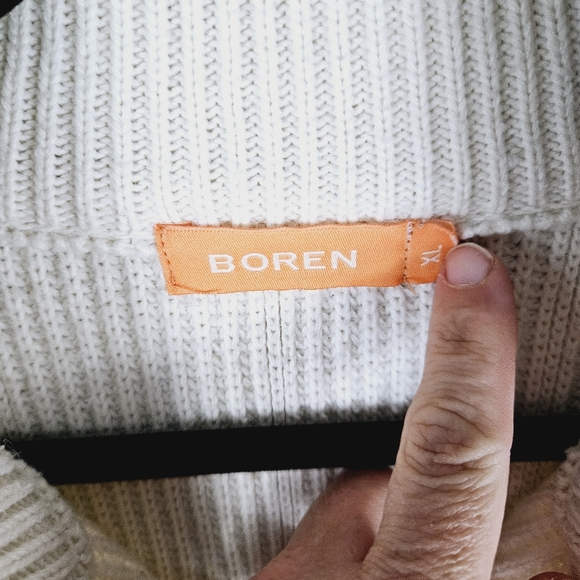 BOREN | full zip high neck long sleeve heavyweight knit sweater - Picture 5 of 5